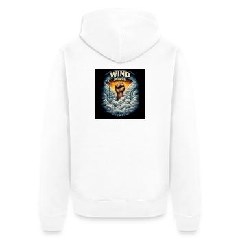 Wind power fist over clouds - Unisex Premium Organic Zip Hoodie - white - Back - Thijin (182cm)