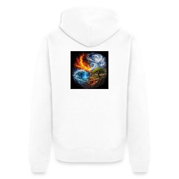 Les Éléments - Veste à capuche bio Premium Unisexe - blanc - Dos - Thijin (182cm)