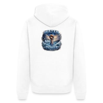 Poing Hydroélectrique - Veste à capuche bio Premium Unisexe - blanc - Dos - Thijin (182cm)