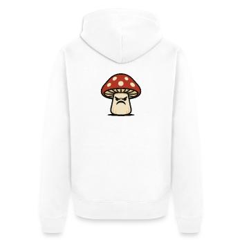 Angry Mushroom Meme Streetwear Design - Unisex Premium Organic Zip Hoodie - white - Back - Thijin (182cm)