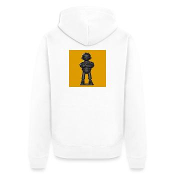 Streetwear Sombre Extra - Veste à capuche bio Premium Unisexe - blanc - Dos - Thijin (182cm)