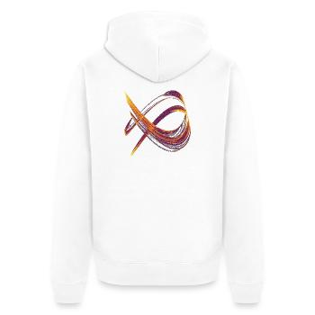 Golden Chaos Ride – Chaos Theory - Unisex Premium Organic Zip Hoodie - white - Back - Thijin (182cm)