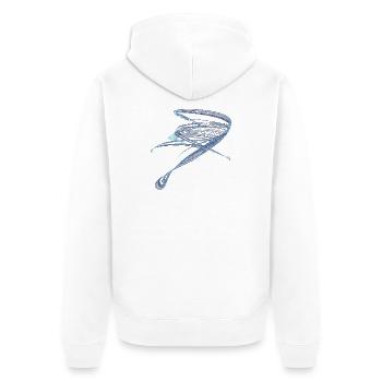The Secret Railway – Chaos Theory - Unisex Premium Organic Zip Hoodie - white - Back - Thijin (182cm)