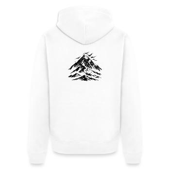 Mount Everest Graphic in Black – Minimalist - Unisex Premium Organic Zip Hoodie - white - Back - Thijin (182cm)