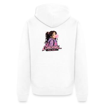 Bubblegirl - Unisex Premium Bio Zip Hoodie - Weiß - Hinten - Thijin (182cm)