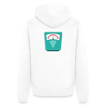 Bathroom Scale - Unisex Premium Organic Zip Hoodie - white - Back - Thijin (182cm)