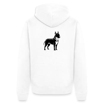 Bullterrier - Unisex Premium Bio Zip Hoodie - Weiß - Hinten - Thijin (182cm)