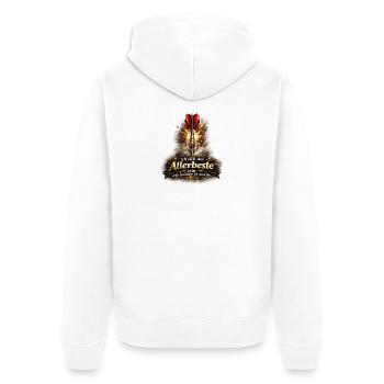 Allerbeste Sein Motiv Dart - Unisex Premium Bio Zip Hoodie - Weiß - Hinten - Thijin (182cm)