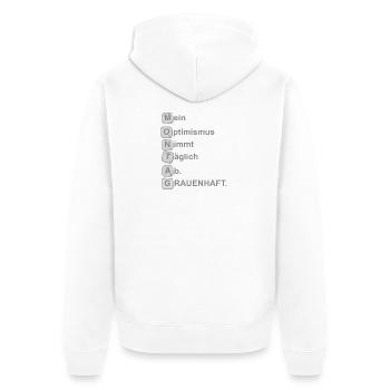 Montagsrätsel - Unisex Premium Bio Zip Hoodie - Weiß - Hinten - Thijin (182cm)