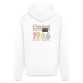 40th birthday, 40 years - Unisex Premium Organic Zip Hoodie - white - Back - Thijin (182cm)
