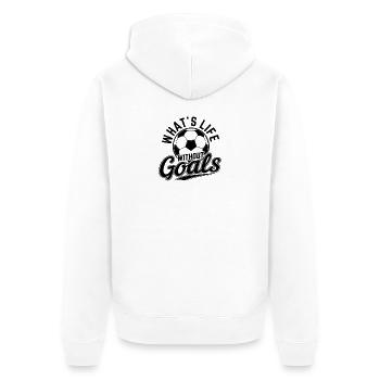 Emblème des buts de football - Veste à capuche bio Premium Unisexe - blanc - Dos - Thijin (182cm)