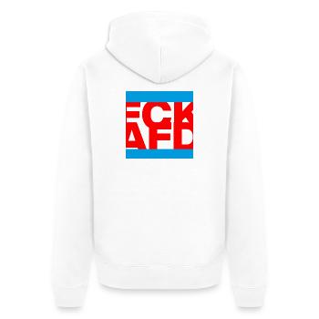 FCK AFD, NIE WIEDER IST JETZT, PAS DE NZS, PAS D’AFD - Veste à capuche bio Premium Unisexe - blanc - Dos - Thijin (182cm)
