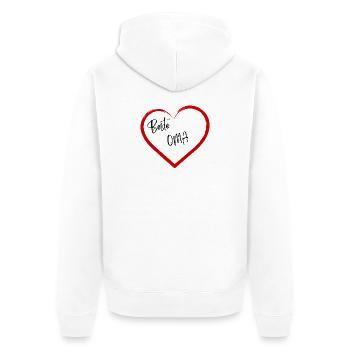Beste Oma - Unisex Premium Bio Zip Hoodie - Weiß - Hinten - Thijin (182cm)