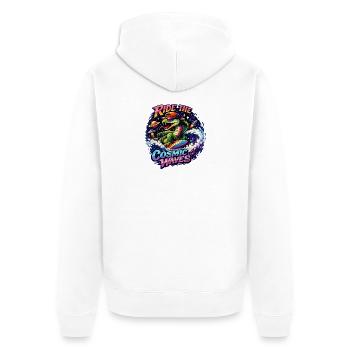Crocodile des Surfs Cosmique - Veste à capuche bio Premium Unisexe - blanc - Dos - Thijin (182cm)