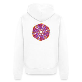 Glühender Stern – Strange Attractor - Unisex Premium Bio Zip Hoodie - Weiß - Hinten - Thijin (182cm)