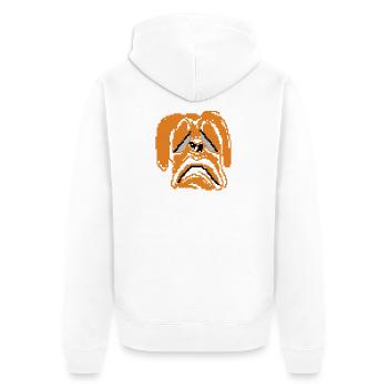 sad dog - Unisex Premium Bio Zip Hoodie - Weiß - Hinten - Thijin (182cm)