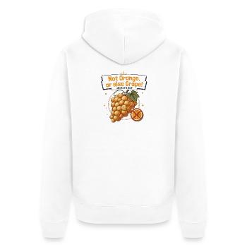Nicht Orange oder Traube! — Bernsteinwein - Unisex Premium Bio Zip Hoodie - Weiß - Hinten - Thijin (182cm)