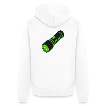 Taschenlampe Licht Icon - Unisex Premium Bio Zip Hoodie - Weiß - Hinten - Thijin (182cm)