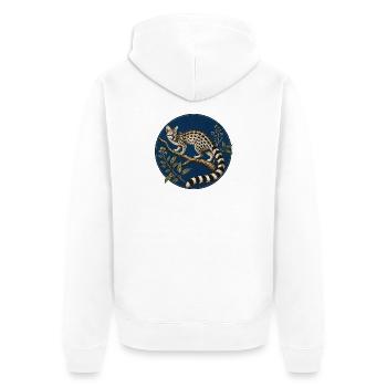 Genetta genetta – Illustration naturaliste - Veste à capuche bio Premium Unisexe - blanc - Dos - Thijin (182cm)