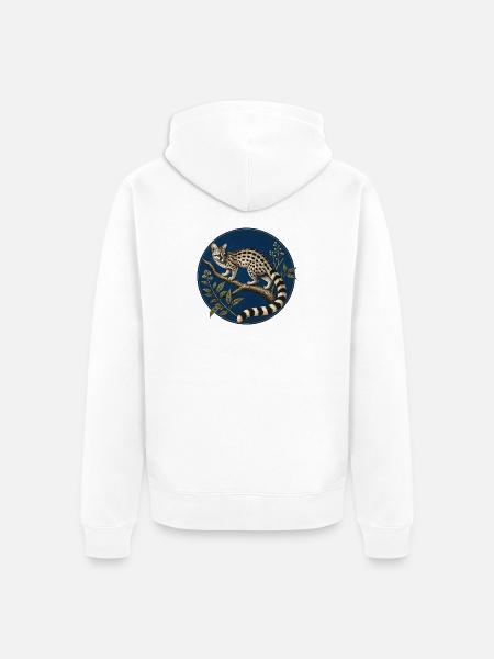 Genetta genetta – Naturalist illustration - Unisex Premium Organic Zip Hoodie - white