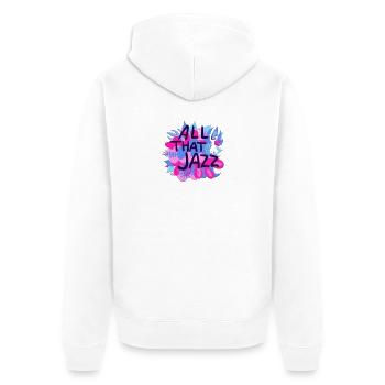 All That Jazz Musik Blumen Design - Unisex Premium Bio Zip Hoodie - Weiß - Hinten - Thijin (182cm)