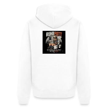 Ruhrpott Pause Mal Richtig - Unisex Premium Bio Zip Hoodie - Weiß - Hinten - Thijin (182cm)