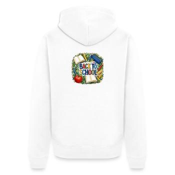 Livres et fournitures de rentrée scolaire - Veste à capuche bio Premium Unisexe - blanc - Dos - Thijin (182cm)