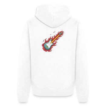 Guitar On Fire lustiges Geschenk-T-Shirt - Unisex Premium Bio Zip Hoodie - Weiß - Hinten - Thijin (182cm)