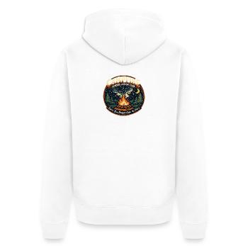 Lagerfeuer-Sternenclub - Unisex Premium Bio Zip Hoodie - Weiß - Hinten - Thijin (182cm)