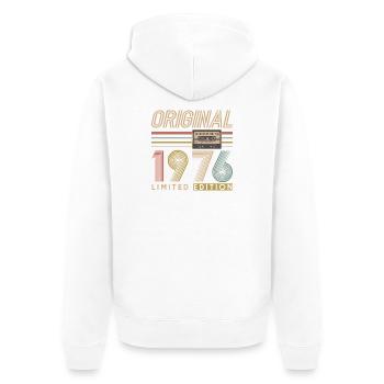 50. Geburtstag, 50 Jahre - Unisex Premium Bio Zip Hoodie - Weiß - Hinten - Thijin (182cm)