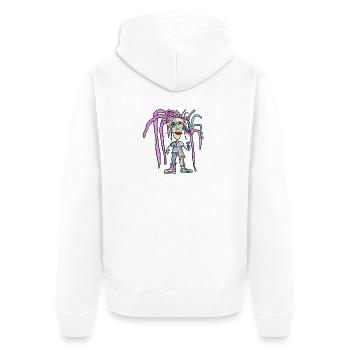 Patchwork de Héros aux tentacules pastel - Veste à capuche bio Premium Unisexe - blanc - Dos - Thijin (182cm)