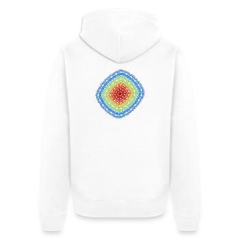 Sphäre des Chaos – Strange Attractor - Unisex Premium Bio Zip Hoodie - Weiß - Hinten - Thijin (182cm)