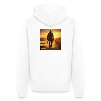 Heavy Mornings CD-Cover - Unisex Premium Bio Zip Hoodie - Weiß - Hinten - Thijin (182cm)