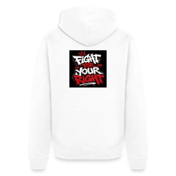 Urban Graffiti lyrics - Unisex Premium Organic Zip Hoodie - white - Back - Thijin (182cm)