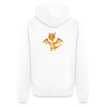 Pterodactyl - Unisex Premium Organic Zip Hoodie - white - Back - Thijin (182cm)
