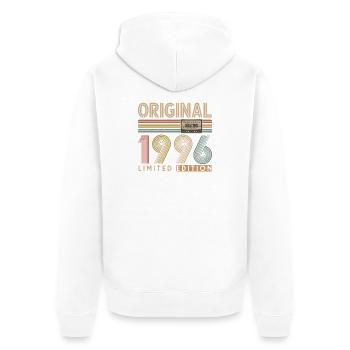 30e anniversaire, 30 ans - Veste à capuche bio Premium Unisexe - blanc - Dos - Thijin (182cm)