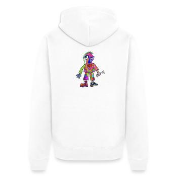 Figurine colorée - Veste à capuche bio Premium Unisexe - blanc - Dos - Thijin (182cm)