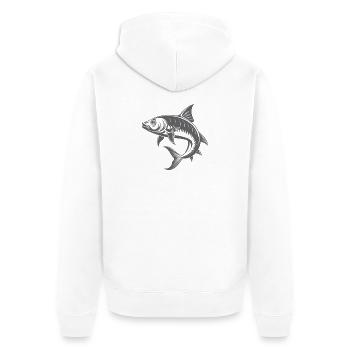 Tarpon Fish - Unisex Premium Organic Zip Hoodie - white - Back - Thijin (182cm)