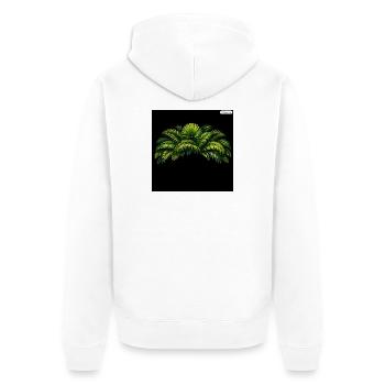 Palm Leaves Neon Contrast - Unisex Premium Organic Zip Hoodie - white - Back - Thijin (182cm)
