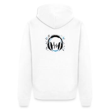 T-shirt Casque Audio Musique DJ Sound - Veste à capuche bio Premium Unisexe - blanc - Dos - Thijin (182cm)