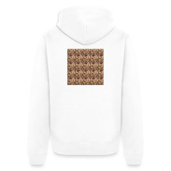 Herbstmosaik – geometrisches Design - Unisex Premium Bio Zip Hoodie - Weiß - Hinten - Thijin (182cm)