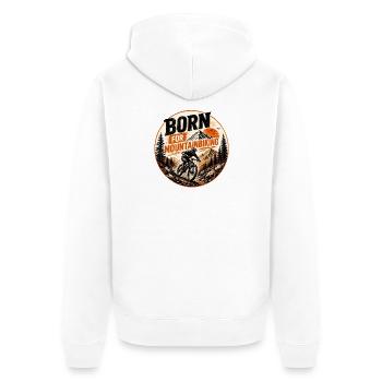 Né pour le VTT - Veste à capuche bio Premium Unisexe - blanc - Dos - Thijin (182cm)