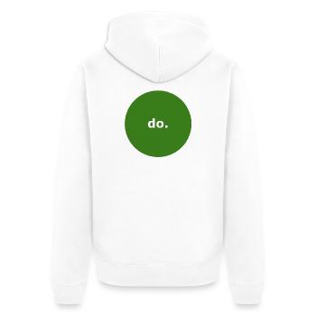 Mach das. - Unisex Premium Bio Zip Hoodie - Weiß - Hinten - Thijin (182cm)