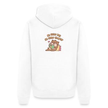 Un jour de la loutre Un chapitre de la Loutre Mignonne de la Loutre qui se détend - Veste à capuche bio Premium Unisexe - blanc - Dos - Thijin (182cm)