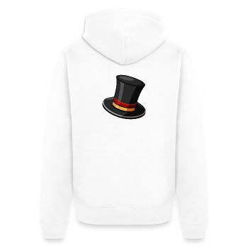 Zylinder - Unisex Premium Bio Zip Hoodie - Weiß - Hinten - Thijin (182cm)