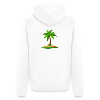 Tropische Insel - Unisex Premium Bio Zip Hoodie - Weiß - Hinten - Thijin (182cm)
