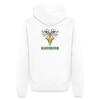 GUARDIAN - Stylisches Raubvogel - Design - Unisex Premium Bio Zip Hoodie - Weiß - Hinten - Thijin (182cm)