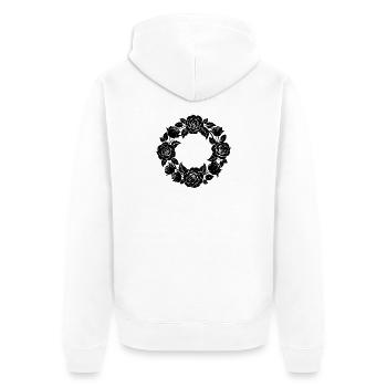 Rosenkranz - Unisex Premium Bio Zip Hoodie - Weiß - Hinten - Thijin (182cm)