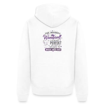 Stark unabhängig Wunderbar Zitat - Unisex Premium Bio Zip Hoodie - Weiß - Hinten - Thijin (182cm)