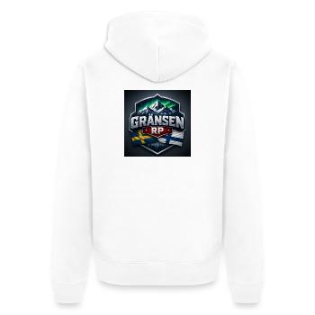 Dunka2 - Unisex Premium Bio Zip Hoodie - Weiß - Hinten - Thijin (182cm)